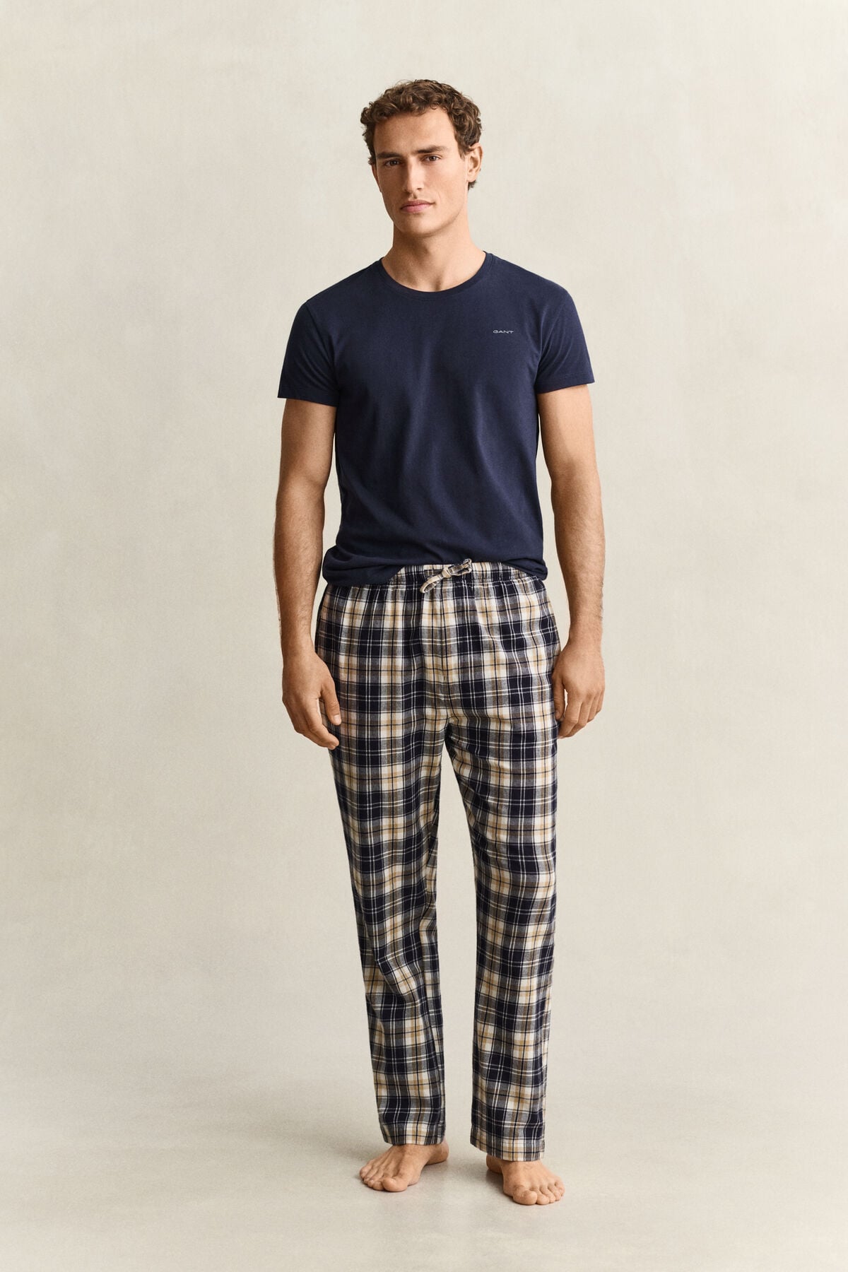 Checked Pajama Pants — EVENING BLUE