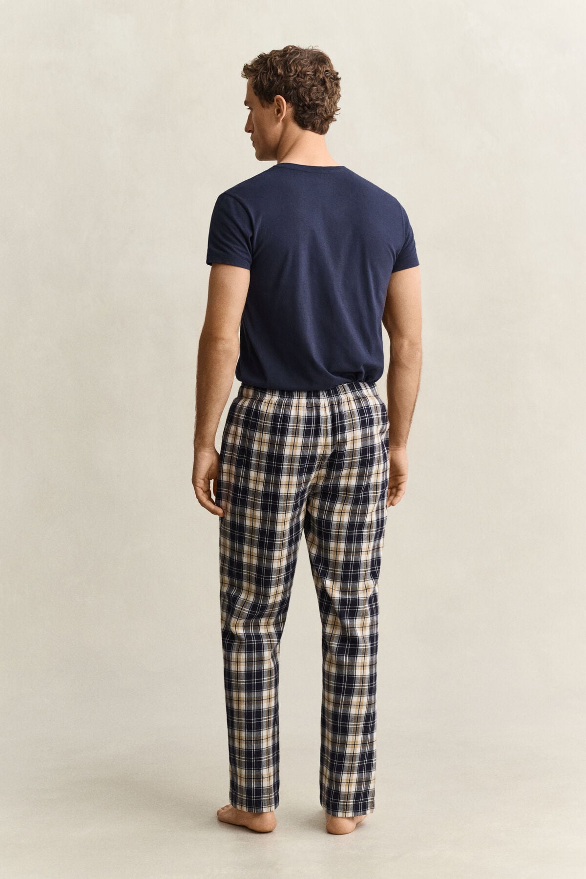 Checked Pajama Pants — EVENING BLUE