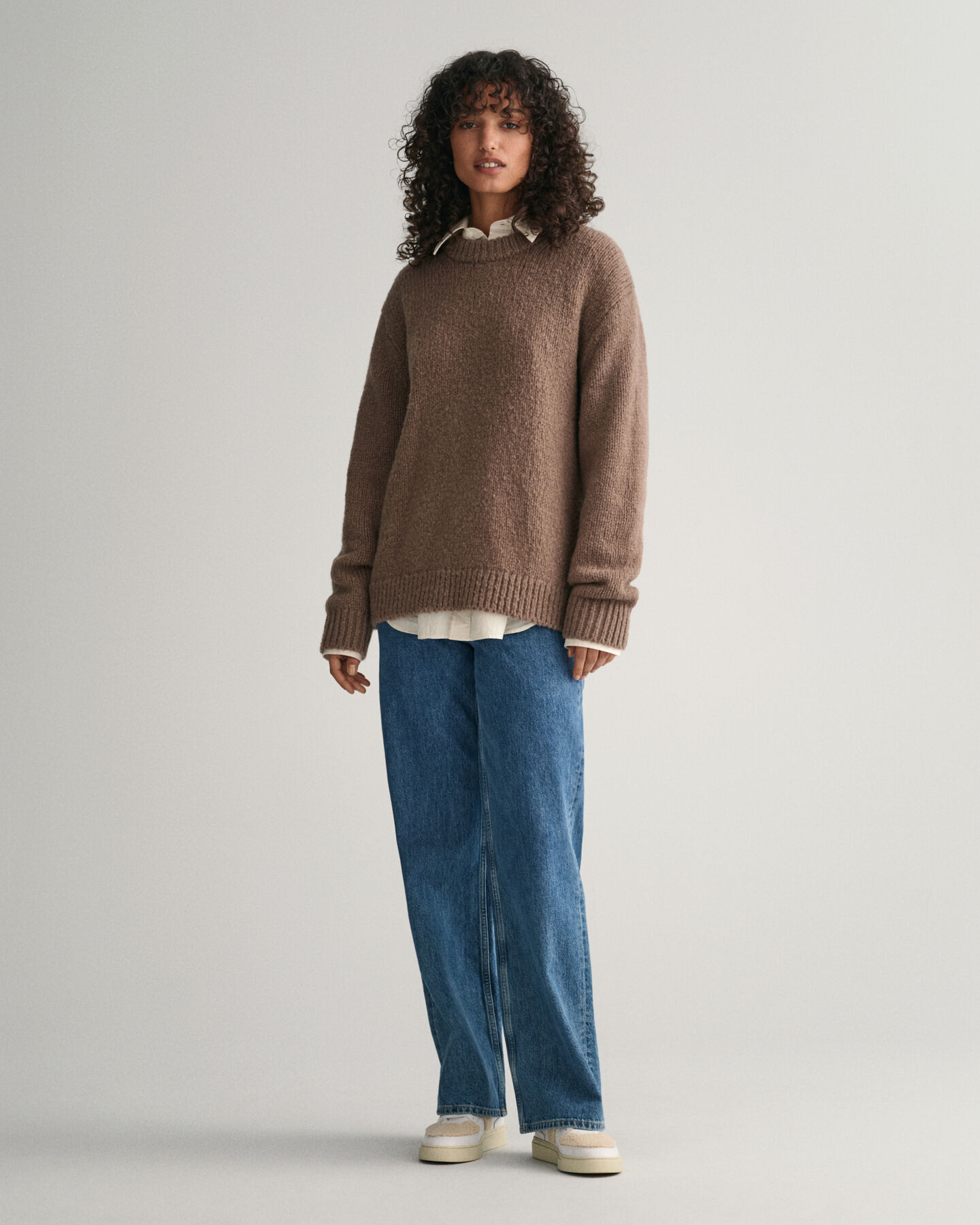 Wool Boucl&eacute; Crew Neck Sweater