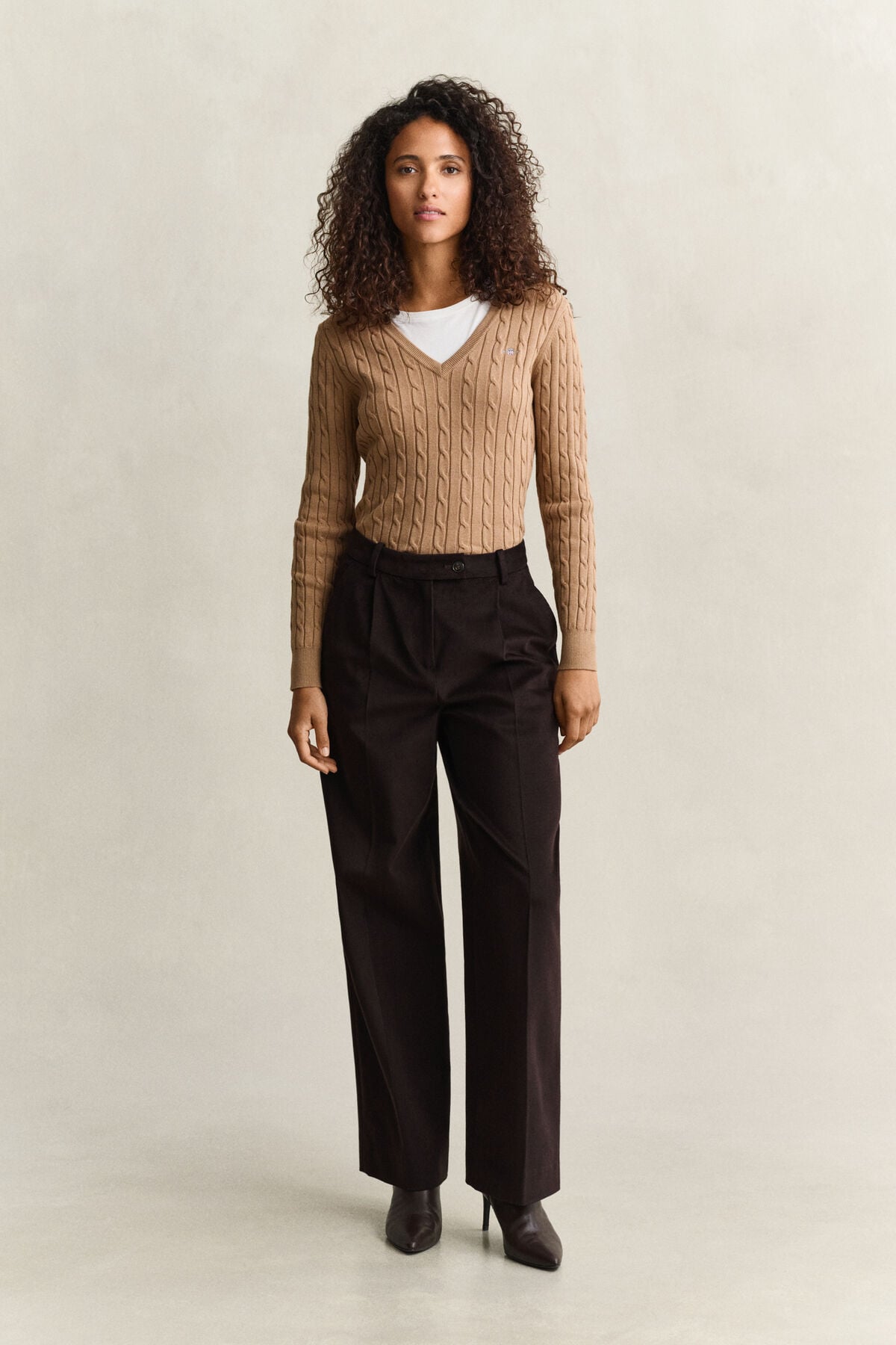 Twill Velvet Pants — DEEP BROWN