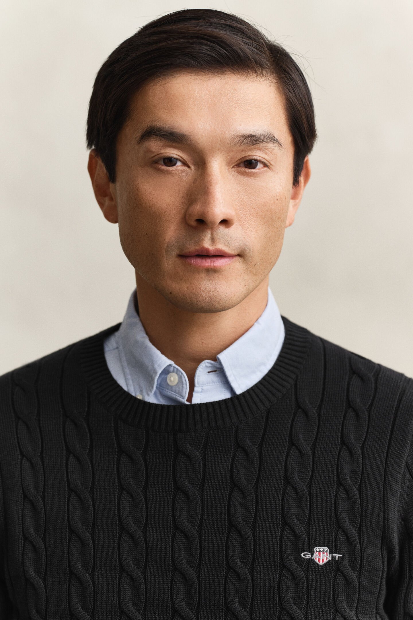 Cotton Cable Knit Crew Neck Sweater