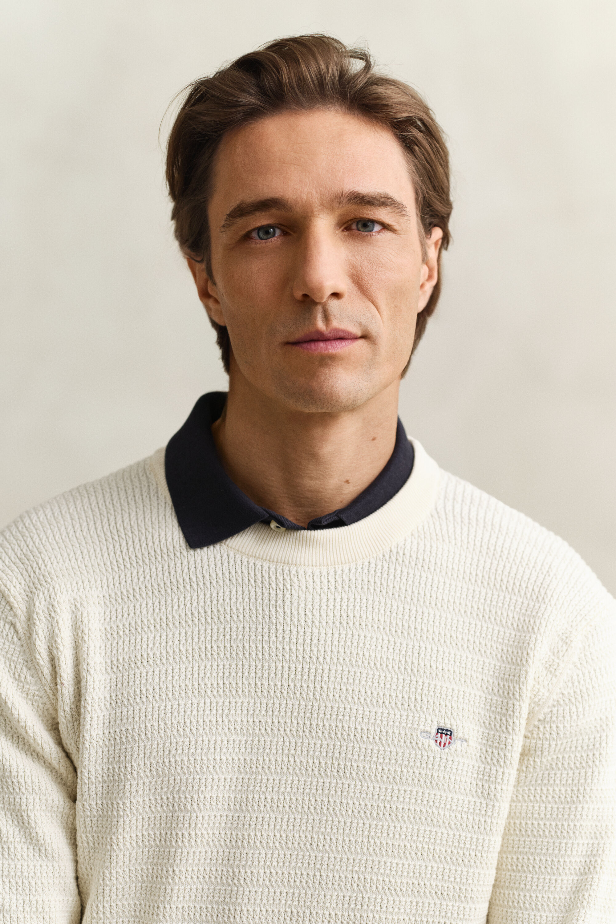 Mini Cable Knit Crew Neck Sweater