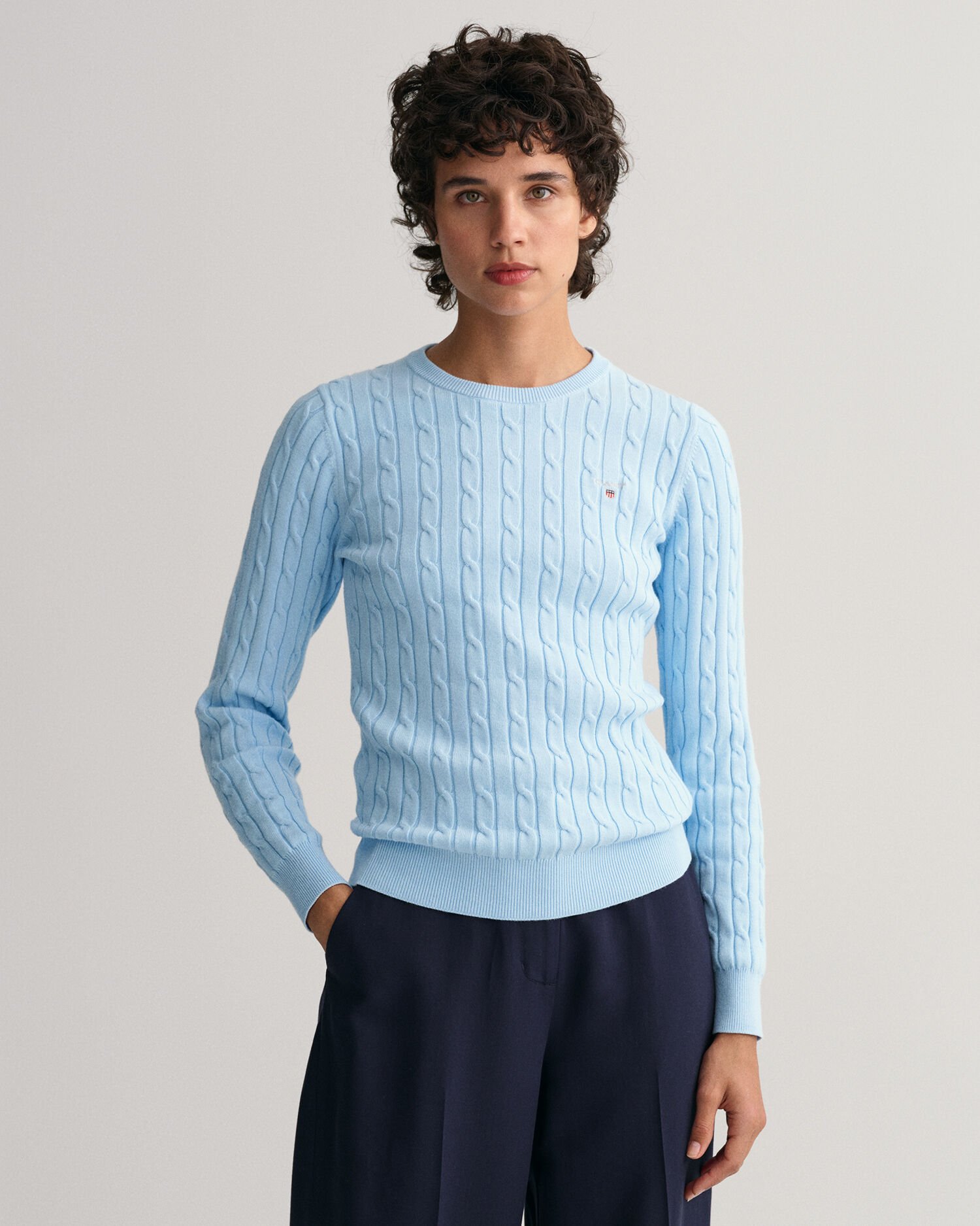 Gant cotton 2025 cable crew sweater