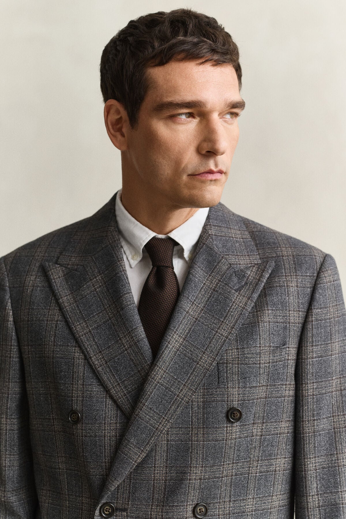 Glen Check Suit Jacket — CERAMIC GREY MELANGE