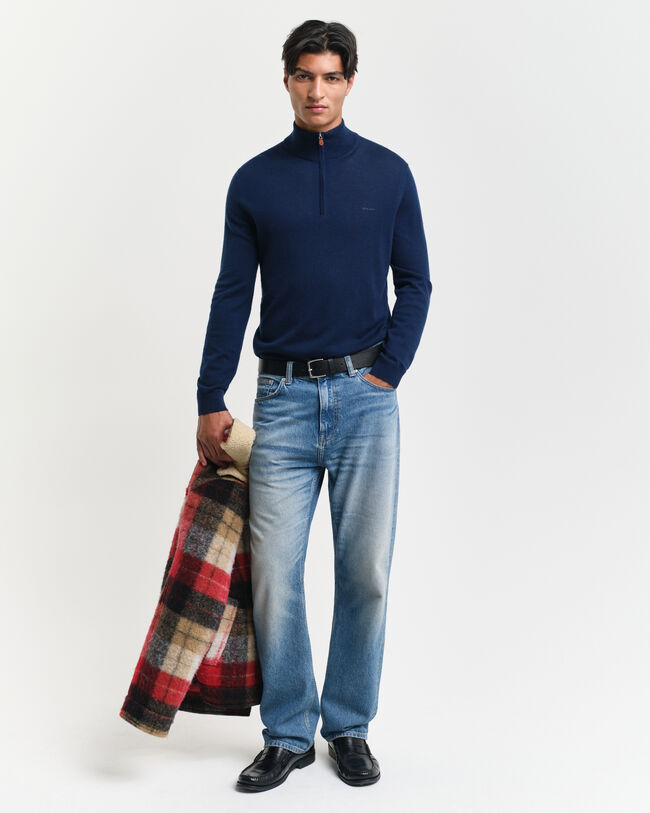 Extra Fine Merino Wool Half-Zip Sweater