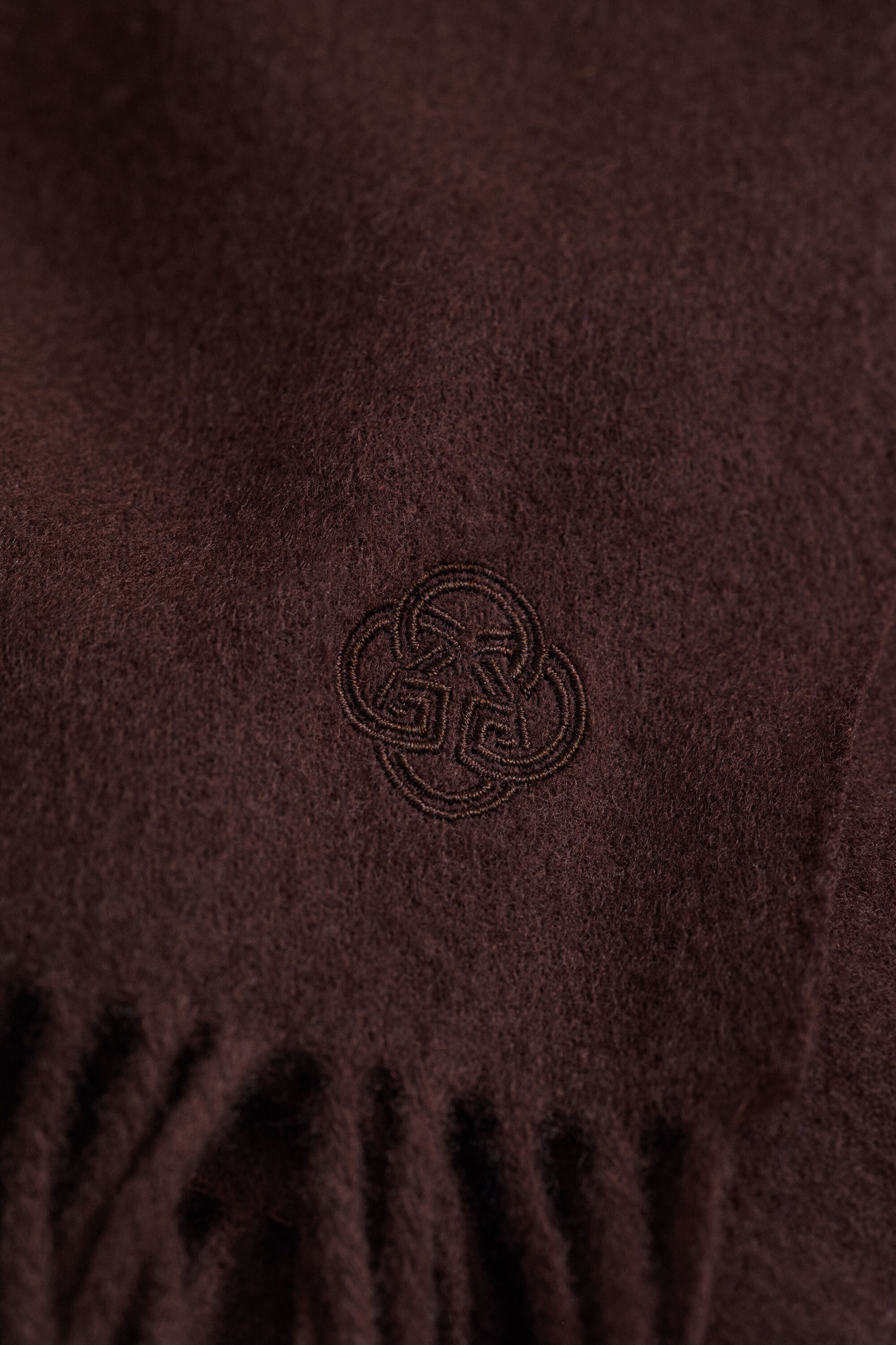 Woven Wool Scarf — DEEP BROWN
