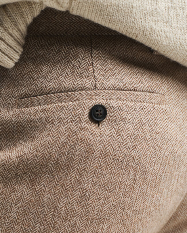 Slim Fit Herringbone Suit Pants