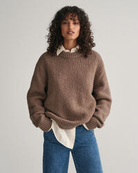 Wool Boucl&eacute; Crew Neck Sweater