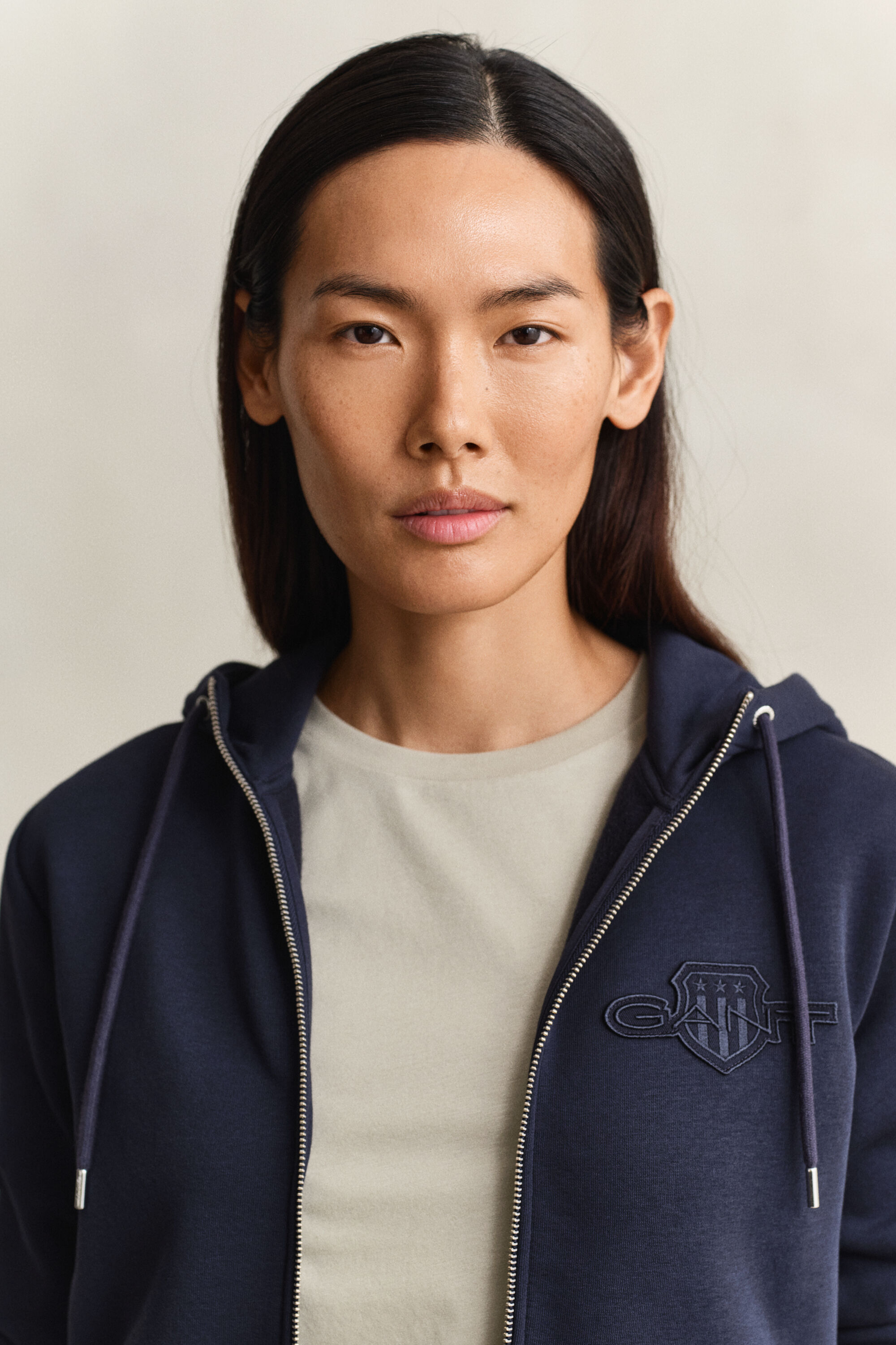 Tonal Shield Zip Hoodie