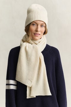 Embroidered Scarf & Beanie Gift Set — CREAM 4