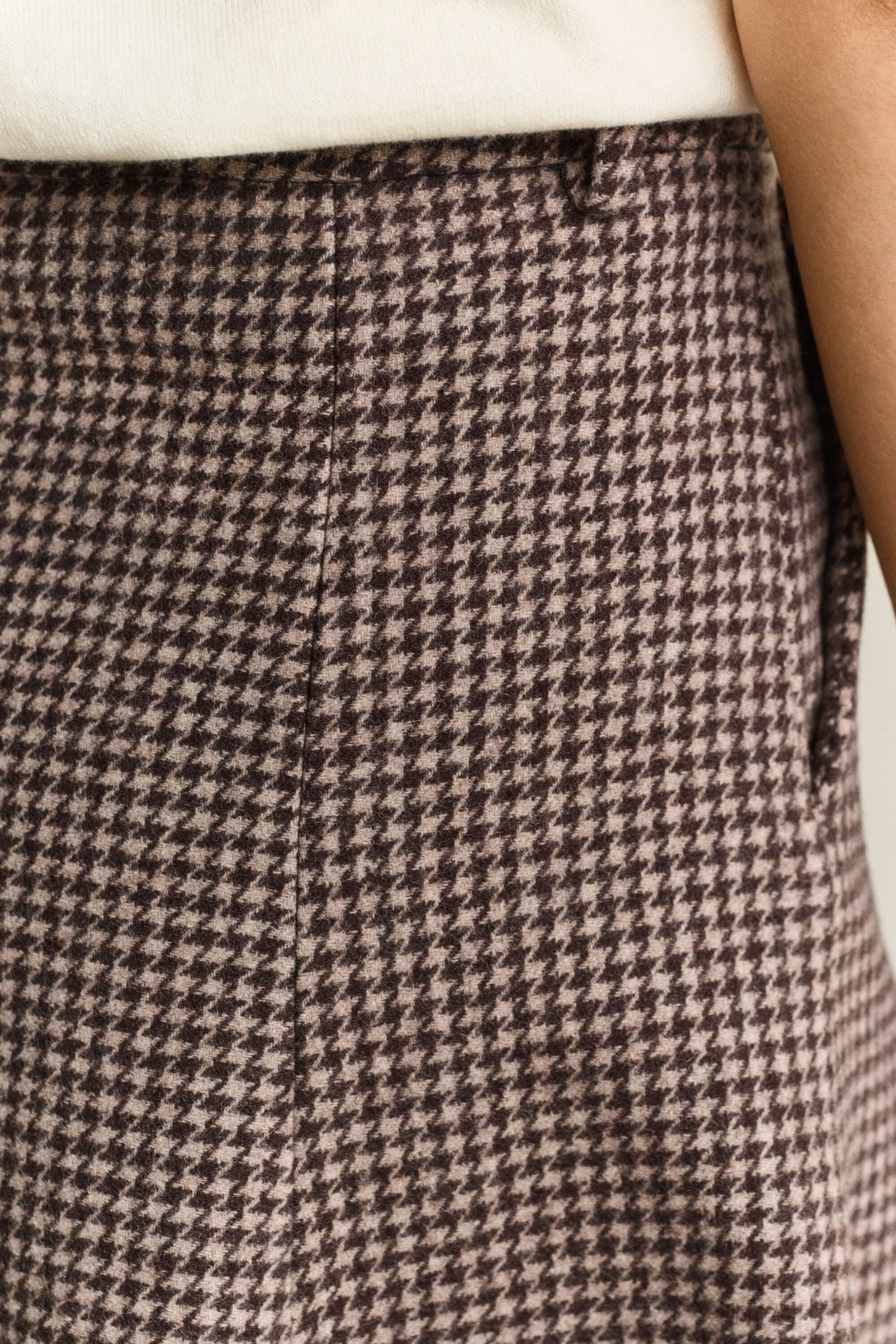 Flared Houndstooth Skirt
