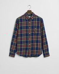 Regular Fit Checked Indigo Twill Shirt