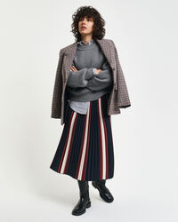 Pleated Striped Skirt