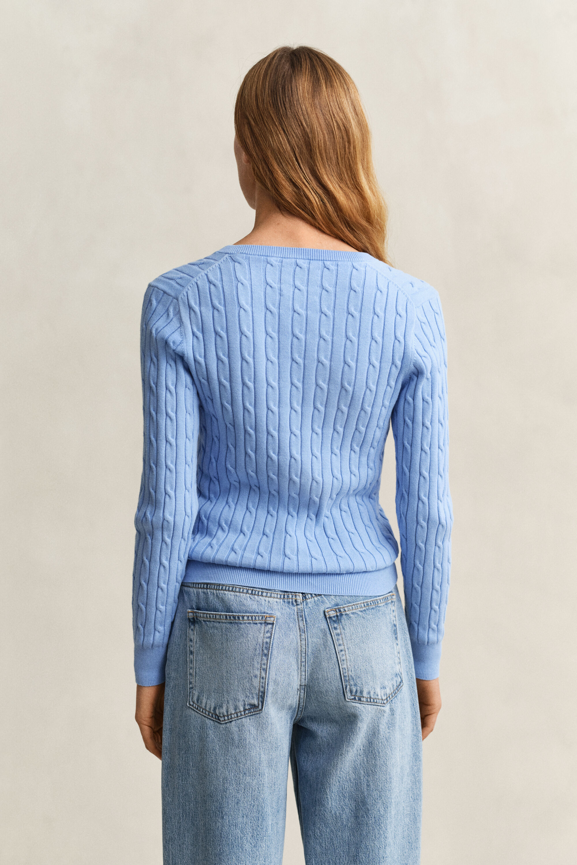Cable Knit V-Neck Sweater