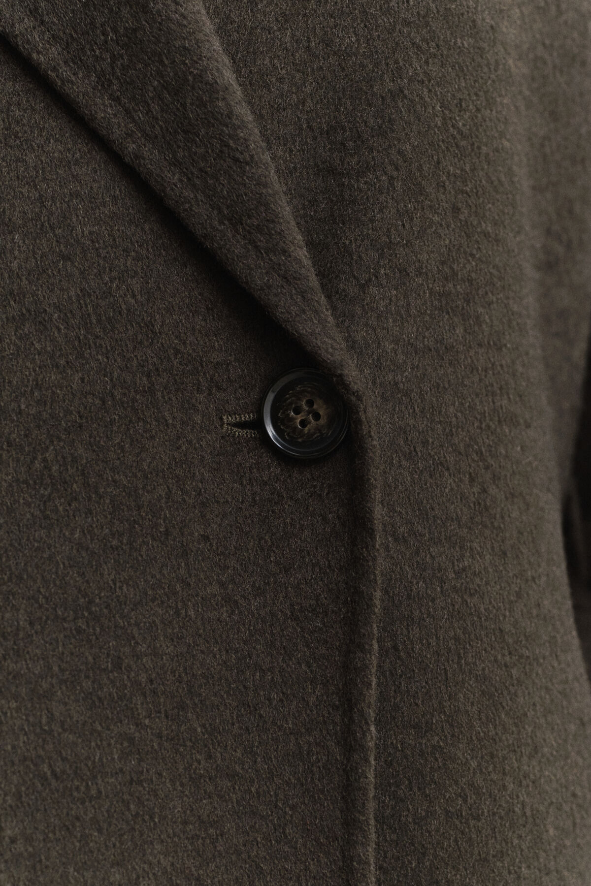 Handstitched Belted Coat — DARK MOSS GREEN