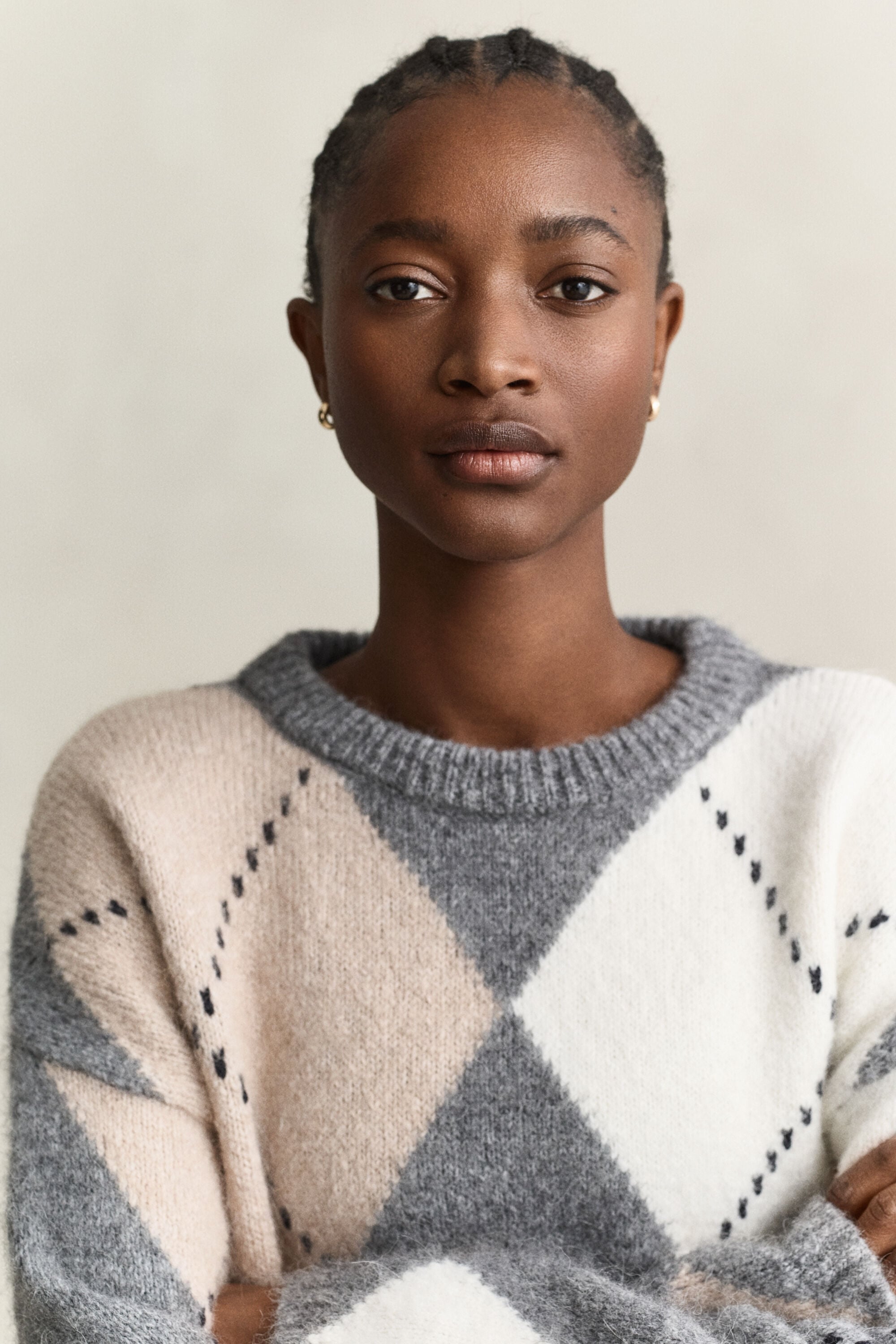 Alpaca Wool Blend Argyle Sweater
