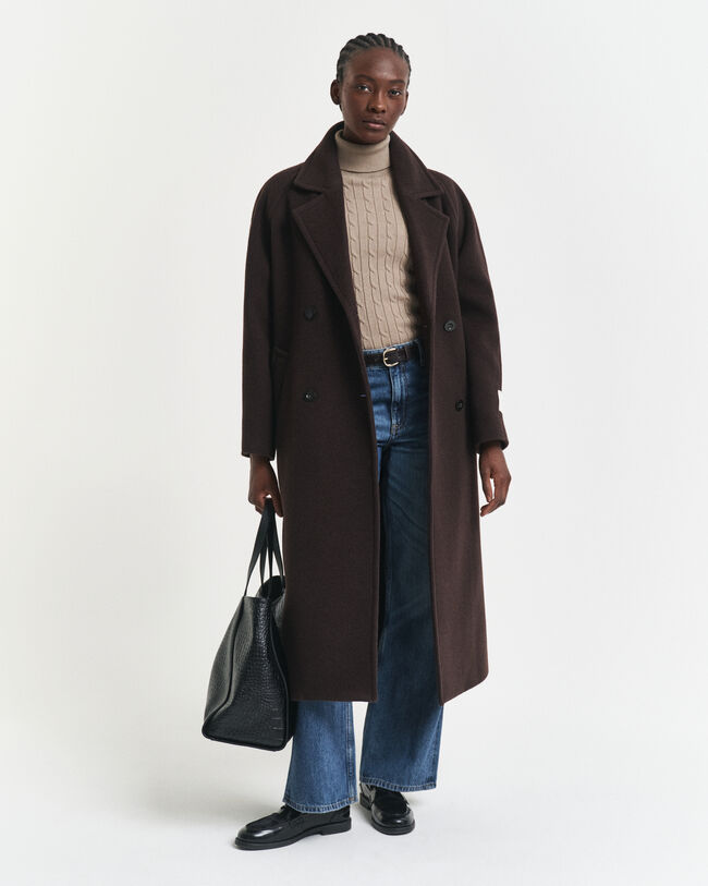 Stretch Cotton Cable Knit Turtleneck Sweater