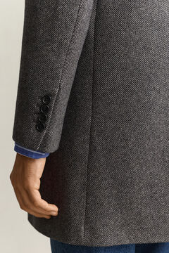 Two-Toned Wool Coat — BLACK GREY 4