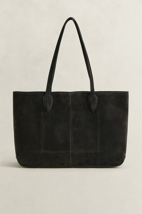 Suede Tote Bag — DEEP BROWN