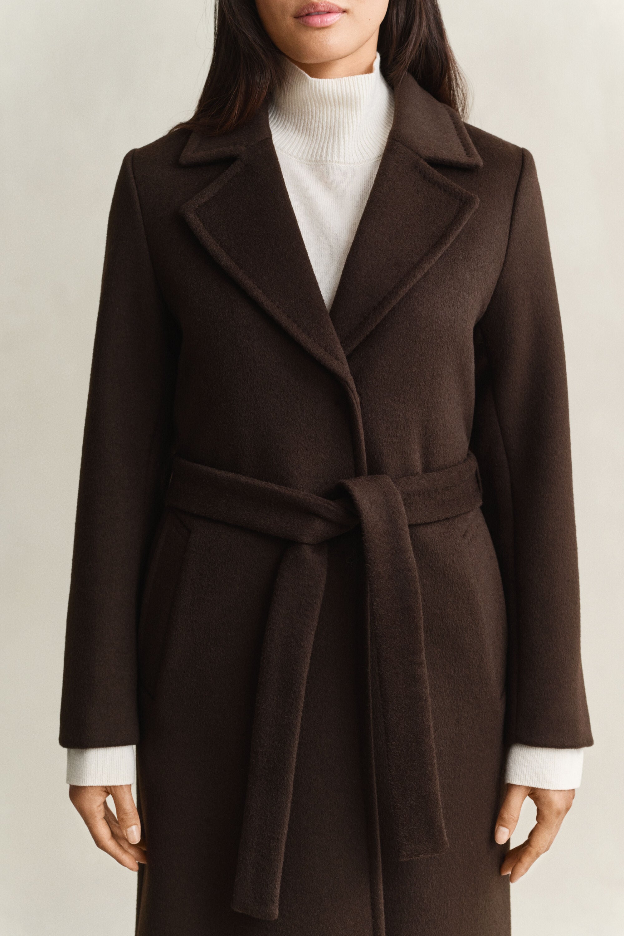 Belted Wool Blend Coat