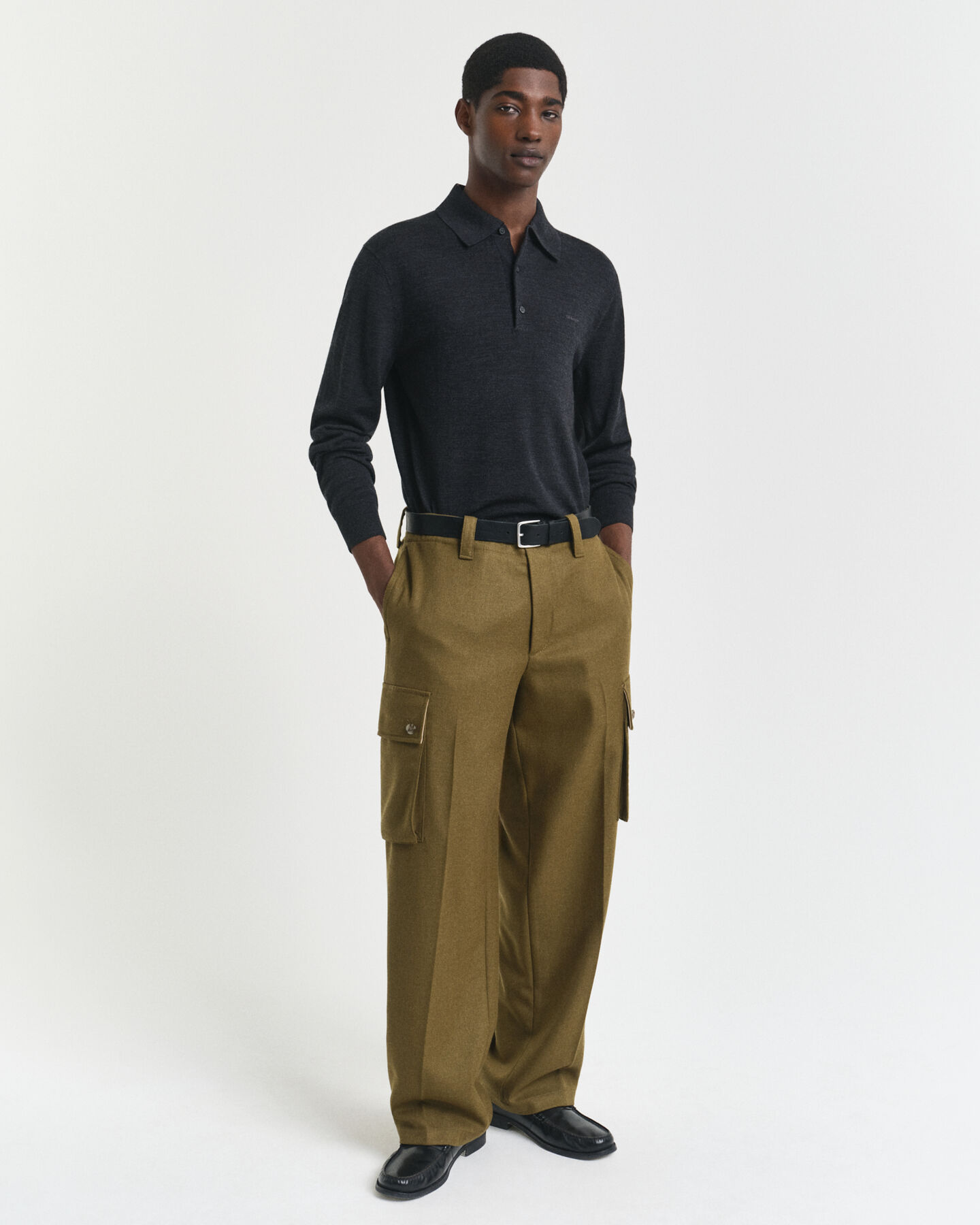 Extra Fine Merino Wool Polo Sweater