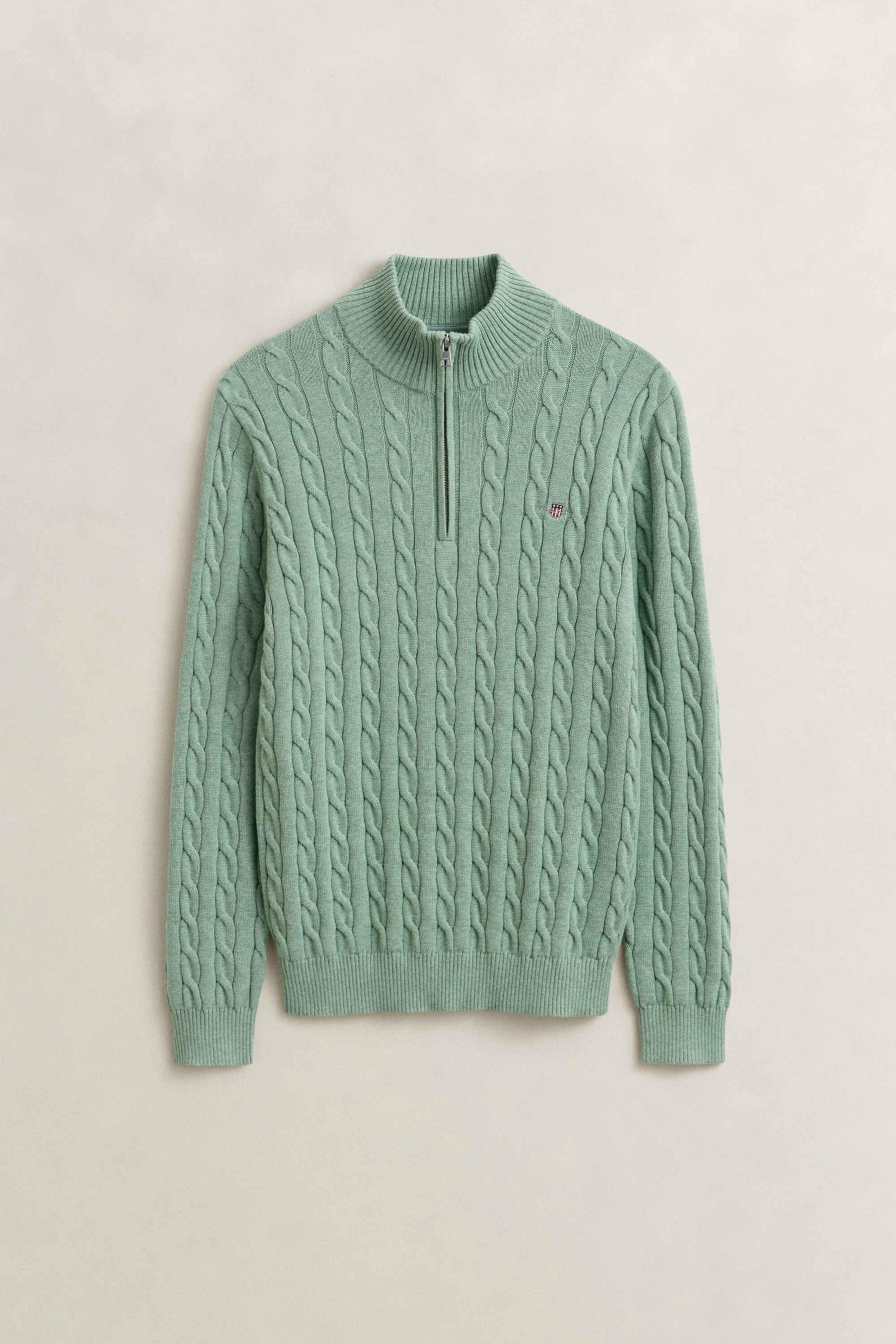 Cotton Cable Knit Half-Zip Sweater