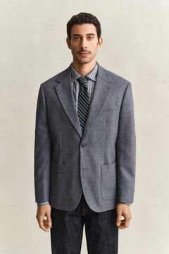 Wool Herringbone Suit Jacket — PERSIAN BLUE 6