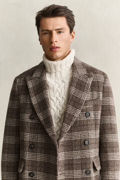 Double Breasted Wool Coat — SHADOW BROWN 3