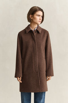 Wool Blend Car Coat — DEEP BROWN 7