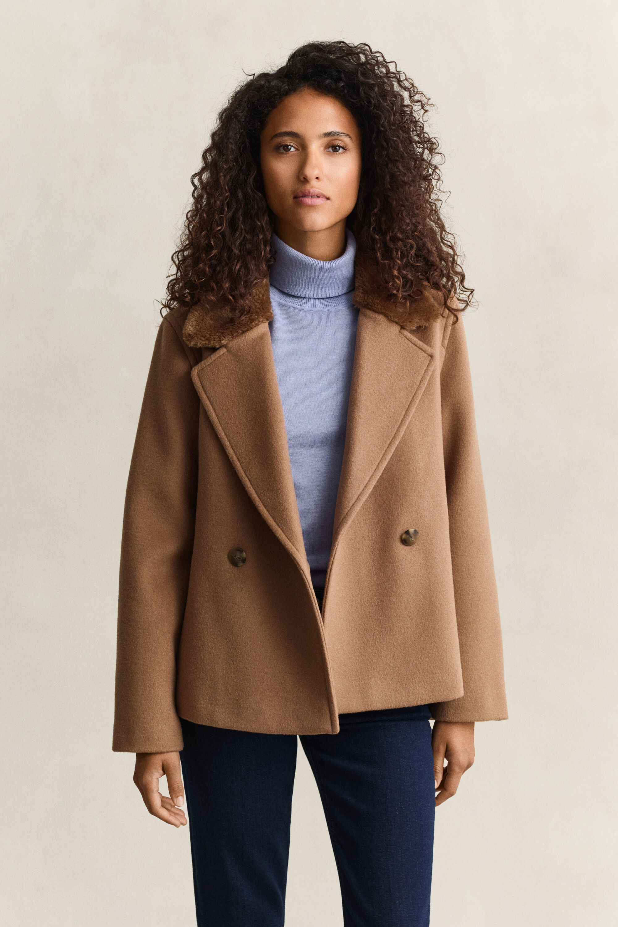 Faux Fur Collar Jacket