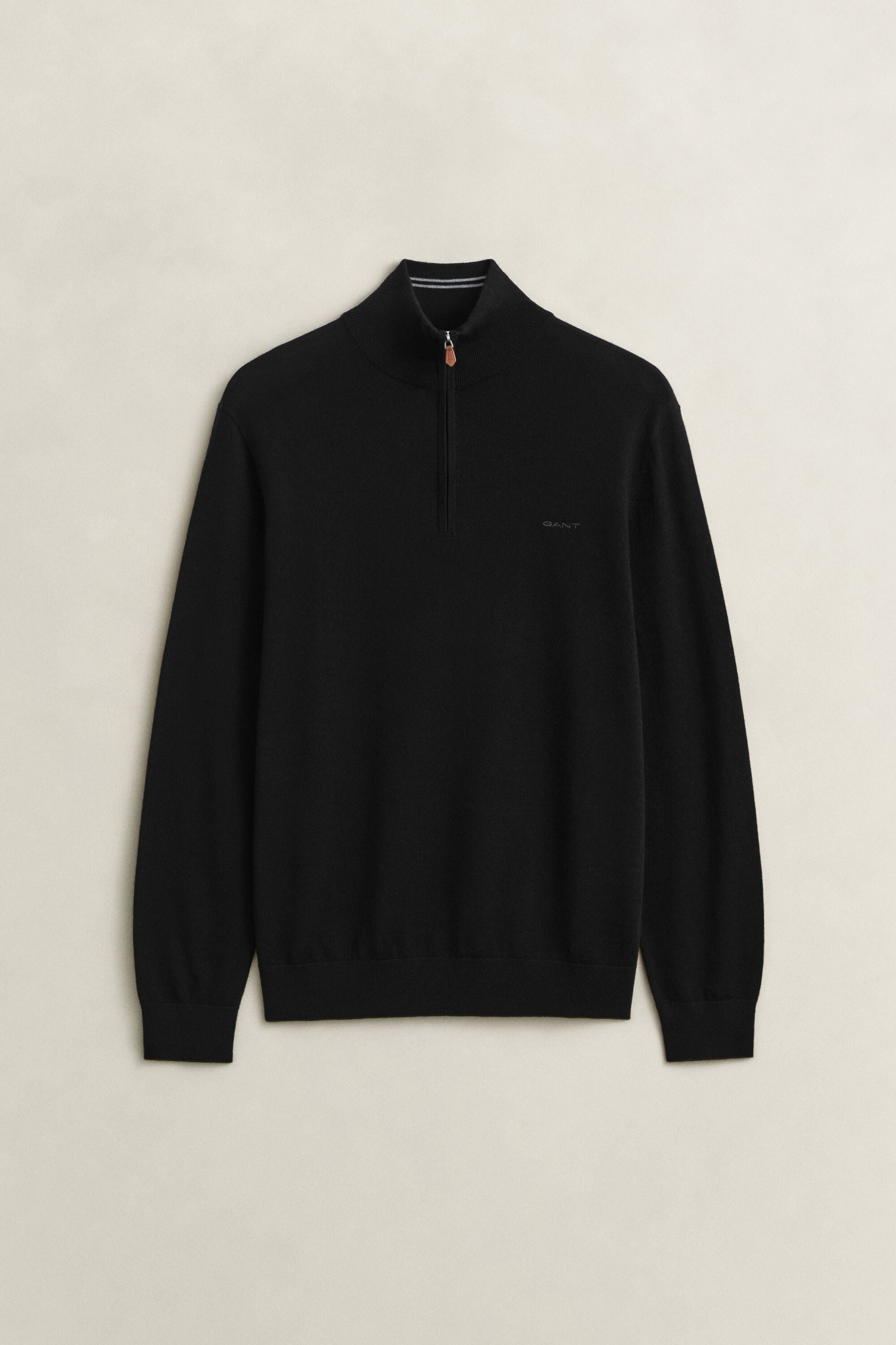Merino Wool Half-Zip Sweater — BLACK