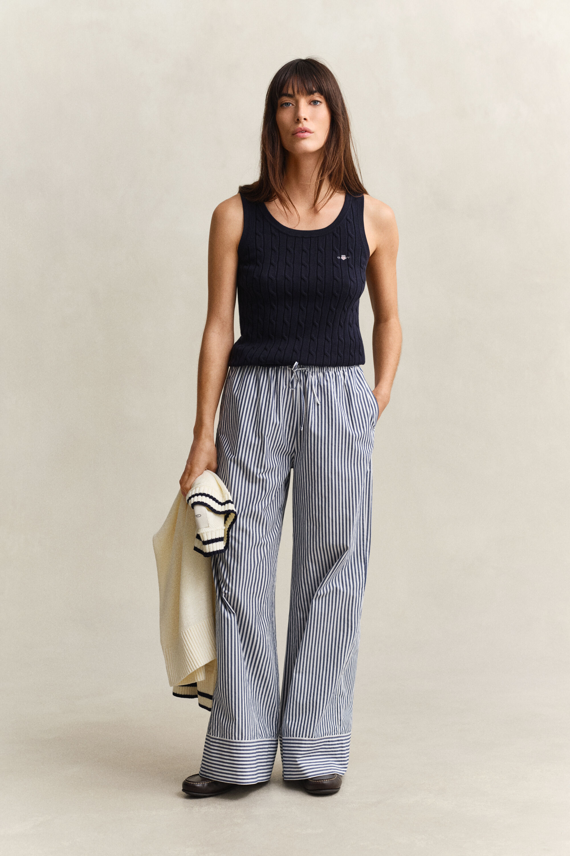 Striped Poplin Pants