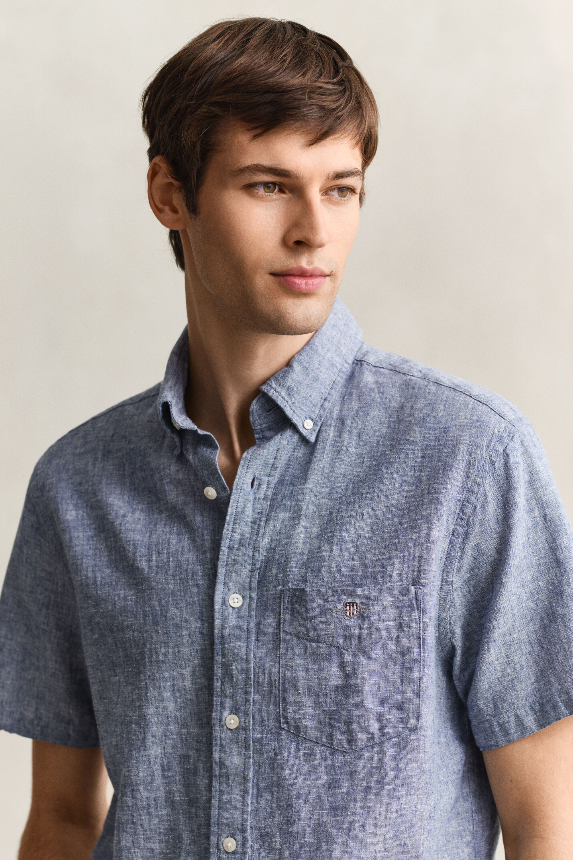 Linen Blend Short Sleeve Shirt