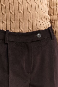 Twill Velvet Pants — DEEP BROWN 4