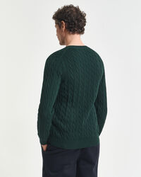 Cotton Cable Knit Crew Neck Sweater