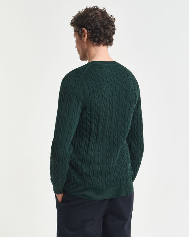 Cotton Cable Knit Crew Neck Sweater