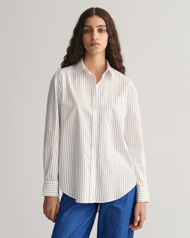 Relaxed Fit Striped Poplin Shirt - GANT