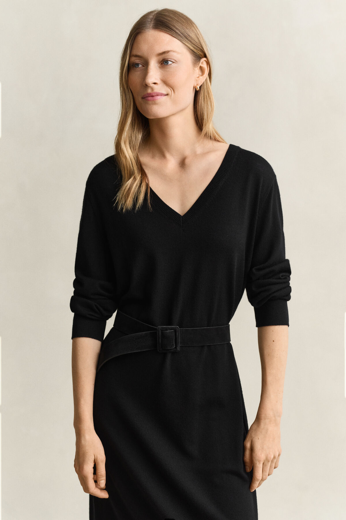 Extra Fine Merino Wool Dress — BLACK