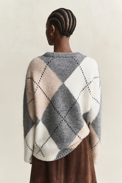 Alpaca Wool Blend Argyle Sweater — DUSKY ANTHRACITE 2