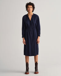 Stand Collar Shirt Dress