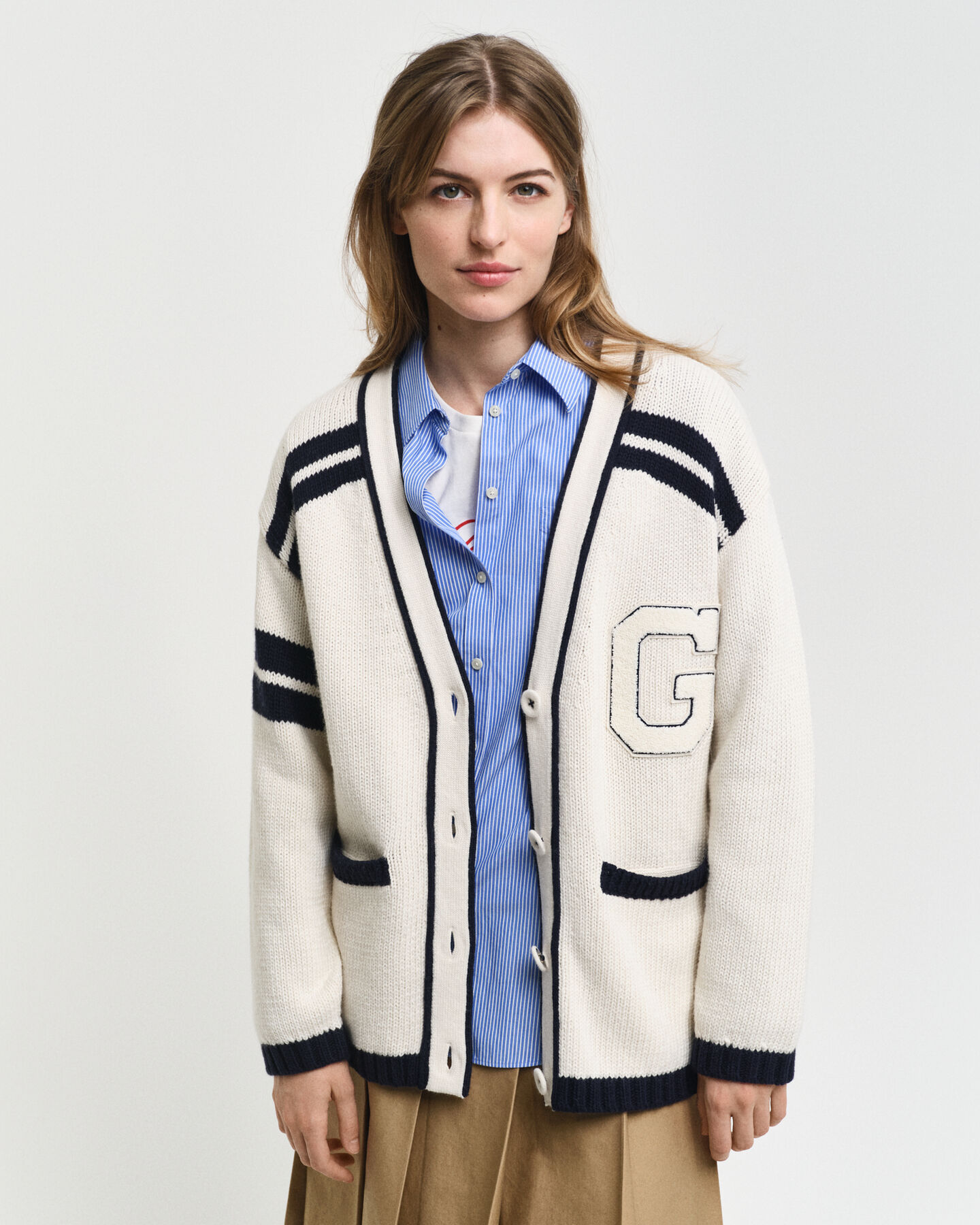 GANT Varsity V-Neck Cardigan