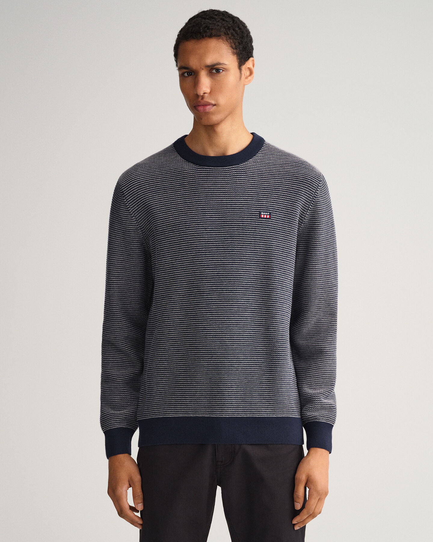 Light Texture Crew Neck Sweater