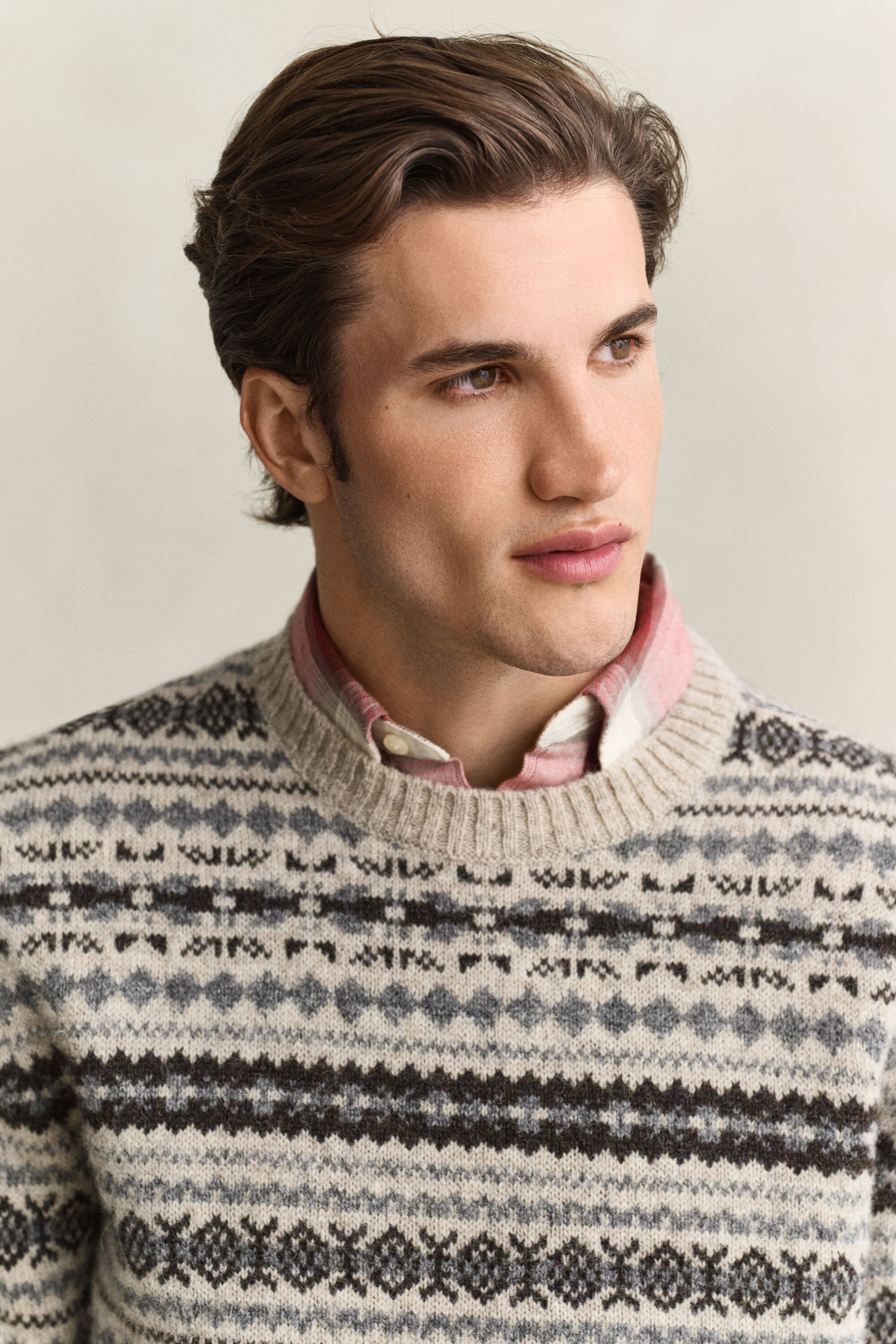 Brushed Wool Jacquard Sweater