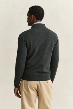 Superfine Lambswool Polo Sweater — DARK MOSS GREEN 2