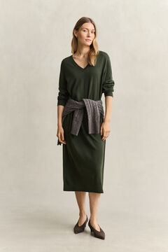 Extra Fine Merino Wool Dress — MOSSY GREEN 5