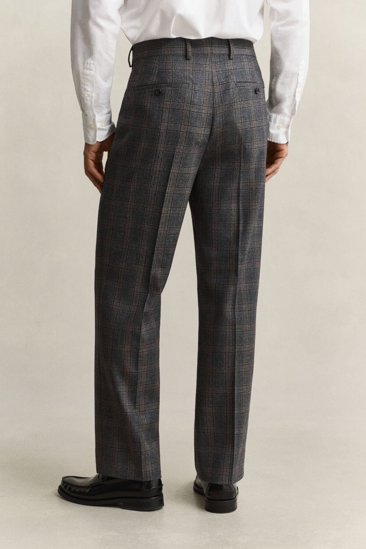 Clen Check Suit Pants — CERAMIC GREY MELANGE