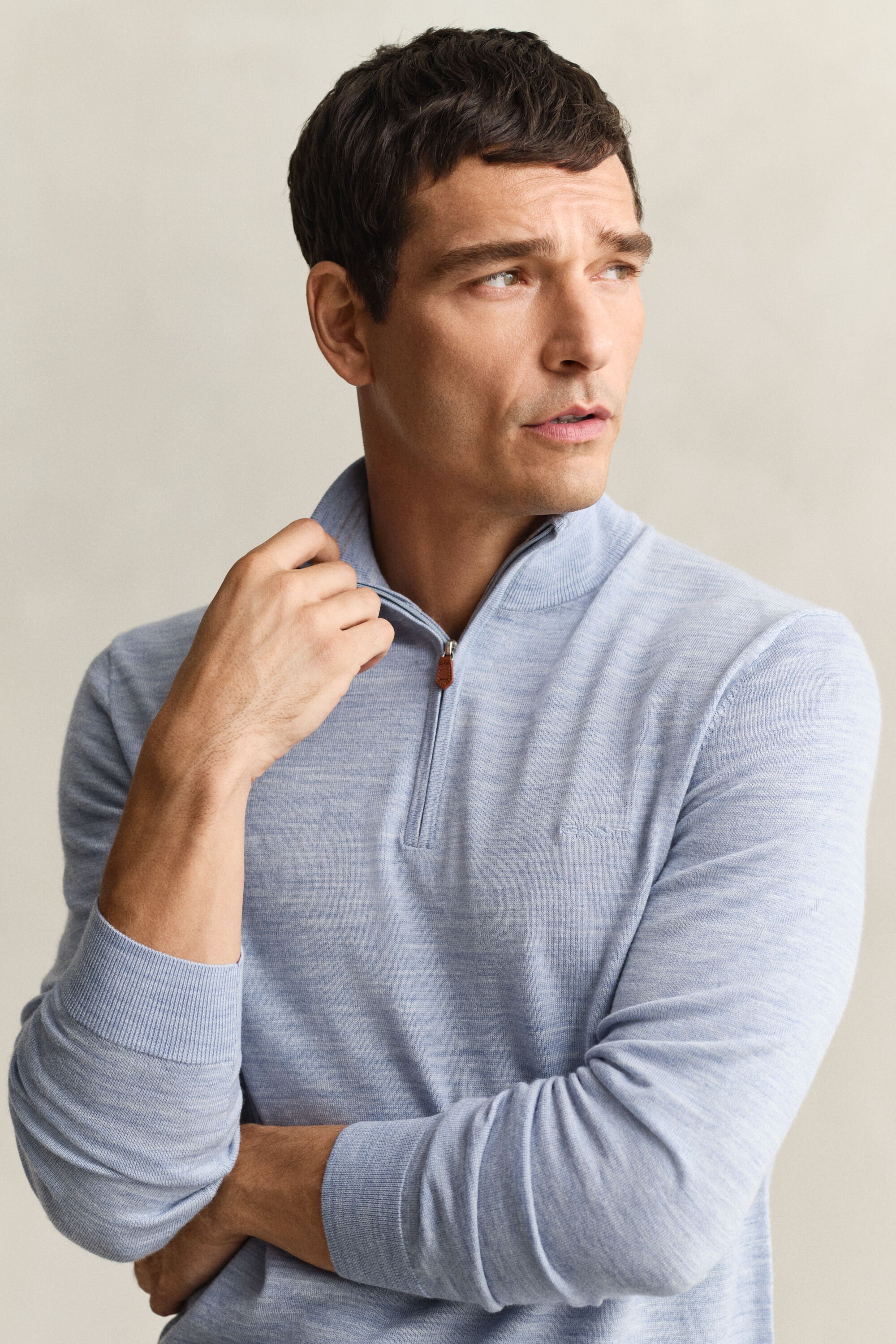 Extra Fine Merino Wool Half-Zip Sweater