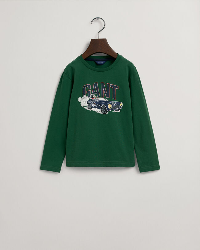 Boys Driving Dog Long Sleeve T-Shirt