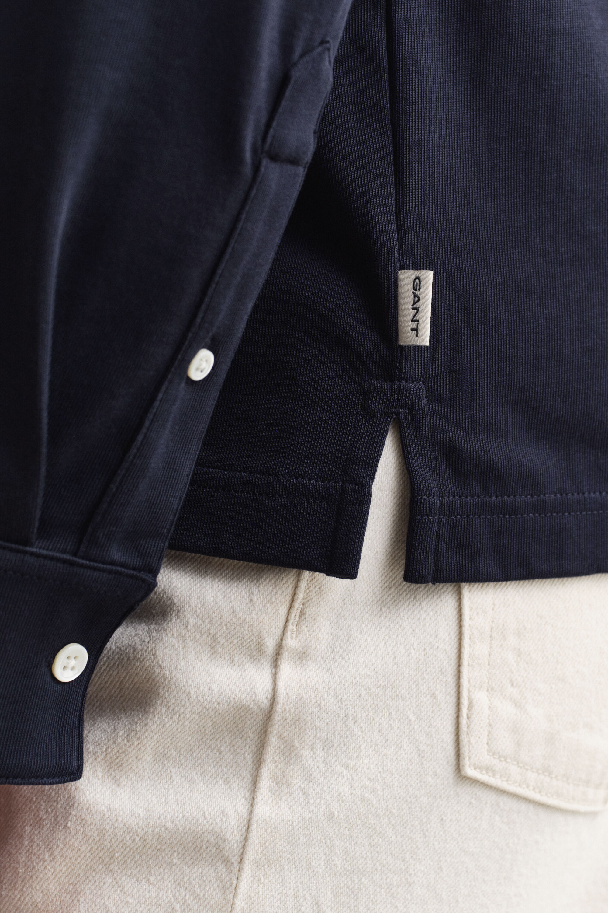 Pima Cotton Long Sleeve Polo Shirt