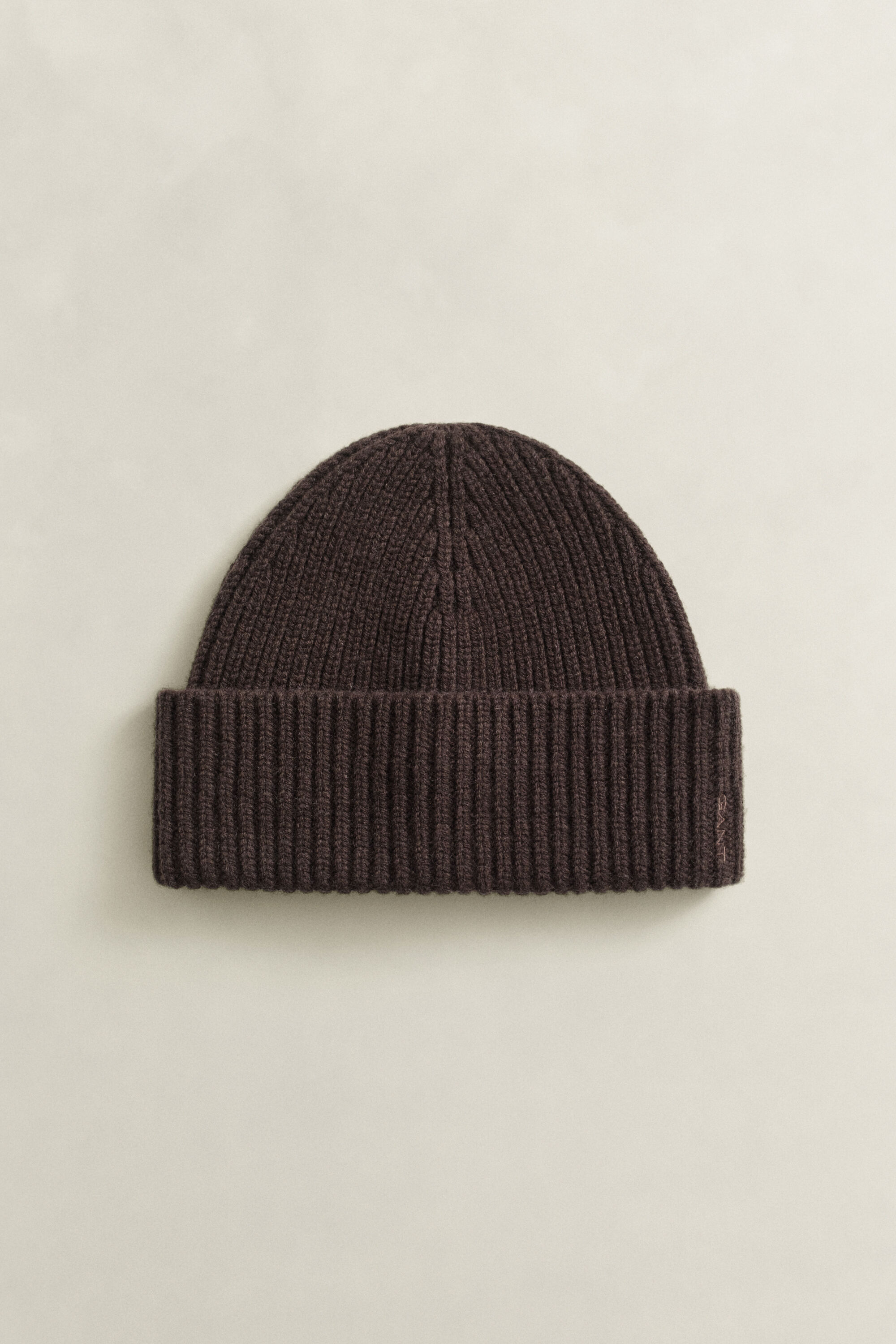 Ribbed Wool Cashmere Blend Beanie